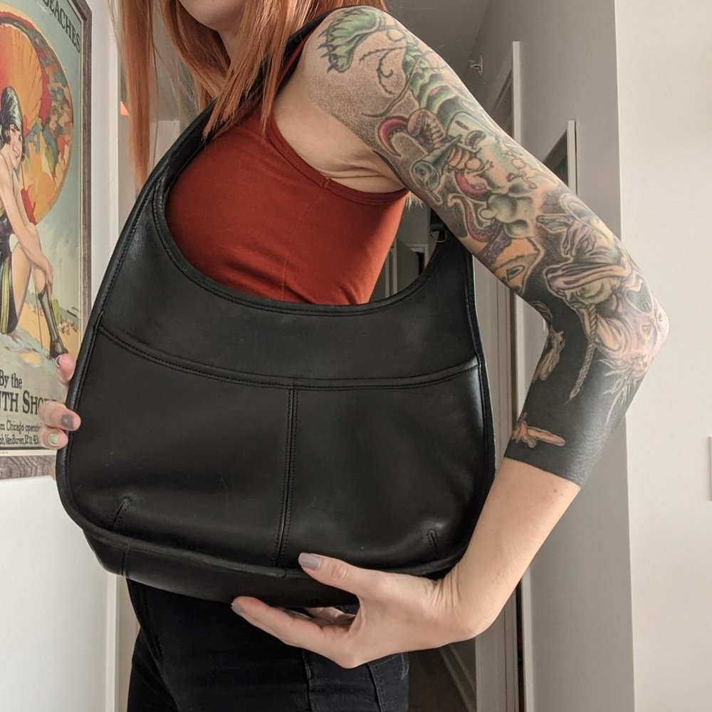 Vintage Leather Coach Shoulder Bag Purse